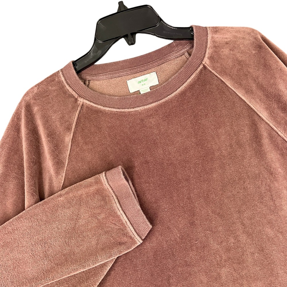 Aerie Sweatshirt Velour Raglan‎ Sleeve Oversized Loungewear Womens Medium